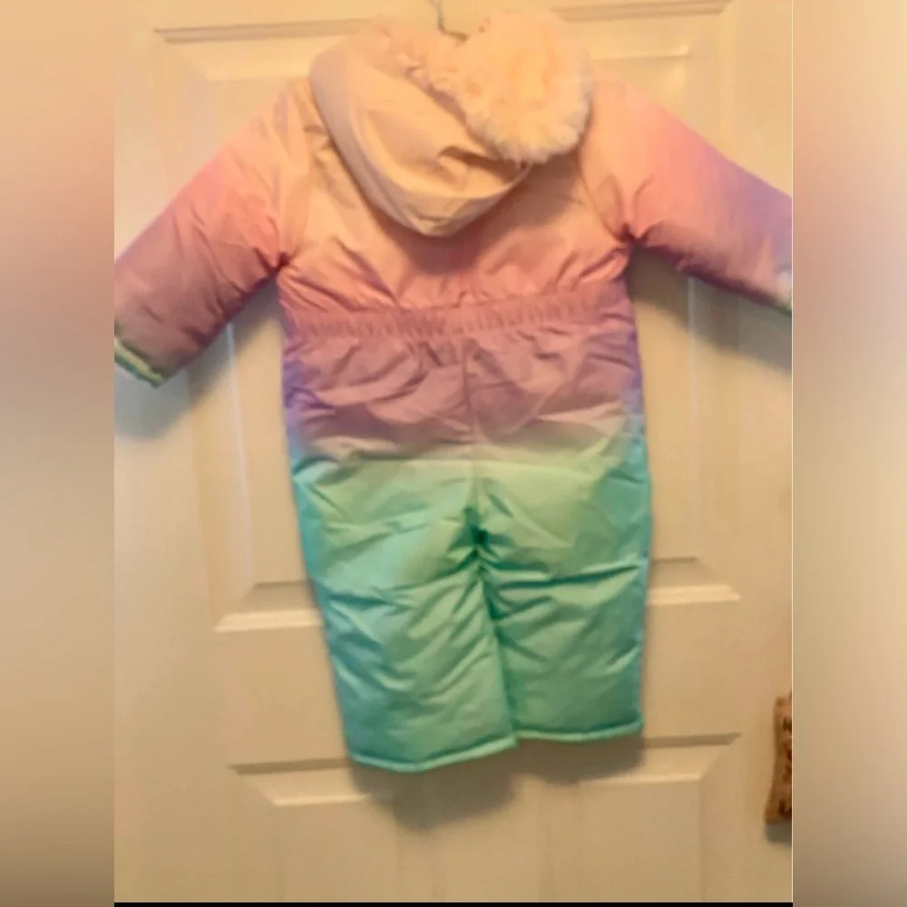 Carter’s 24M Girls Snowsuit Pink Mint Ombre Hooded Winter Coat One Piece